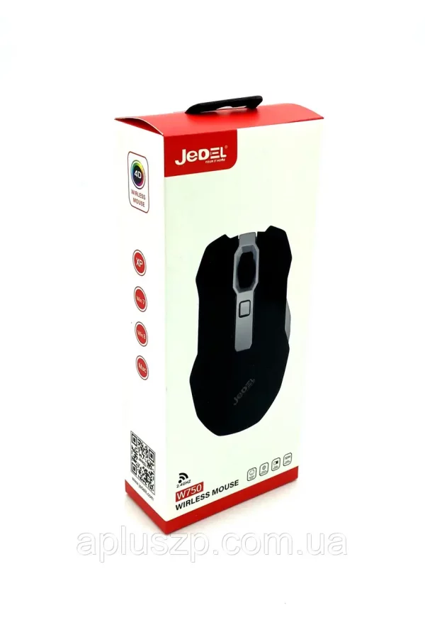 Мишка Jedel W750 оптична безжична USB черна