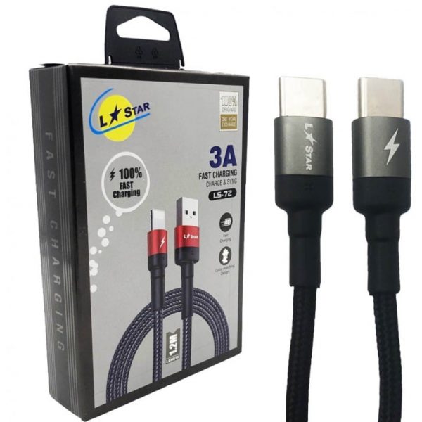 Плетен кабел   USB към Type-C 3A Fast