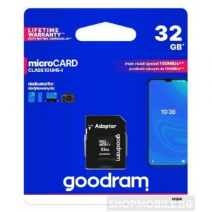 MICRO SDHC MEMORY CARD 32GB GOODRAM 1ADP CLASS10