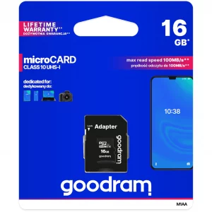 MICRO SDXC MEMORY CARD 16GB GOODRAM 1ADP CLASS 10