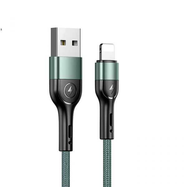 Кабел USB  Lightning за Айфон USAMS 2A 1м U55 зелен