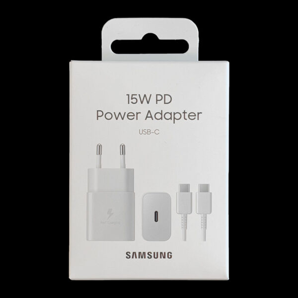 Оригинално зарядно за Samsung Fast Charger 15w USB-C+кабел Type C черно