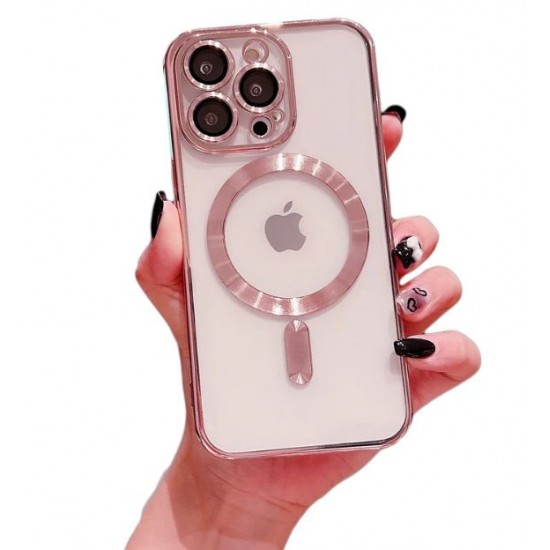 Калъф за iPhone 14 Luxury Case with Magsafe Розово злато